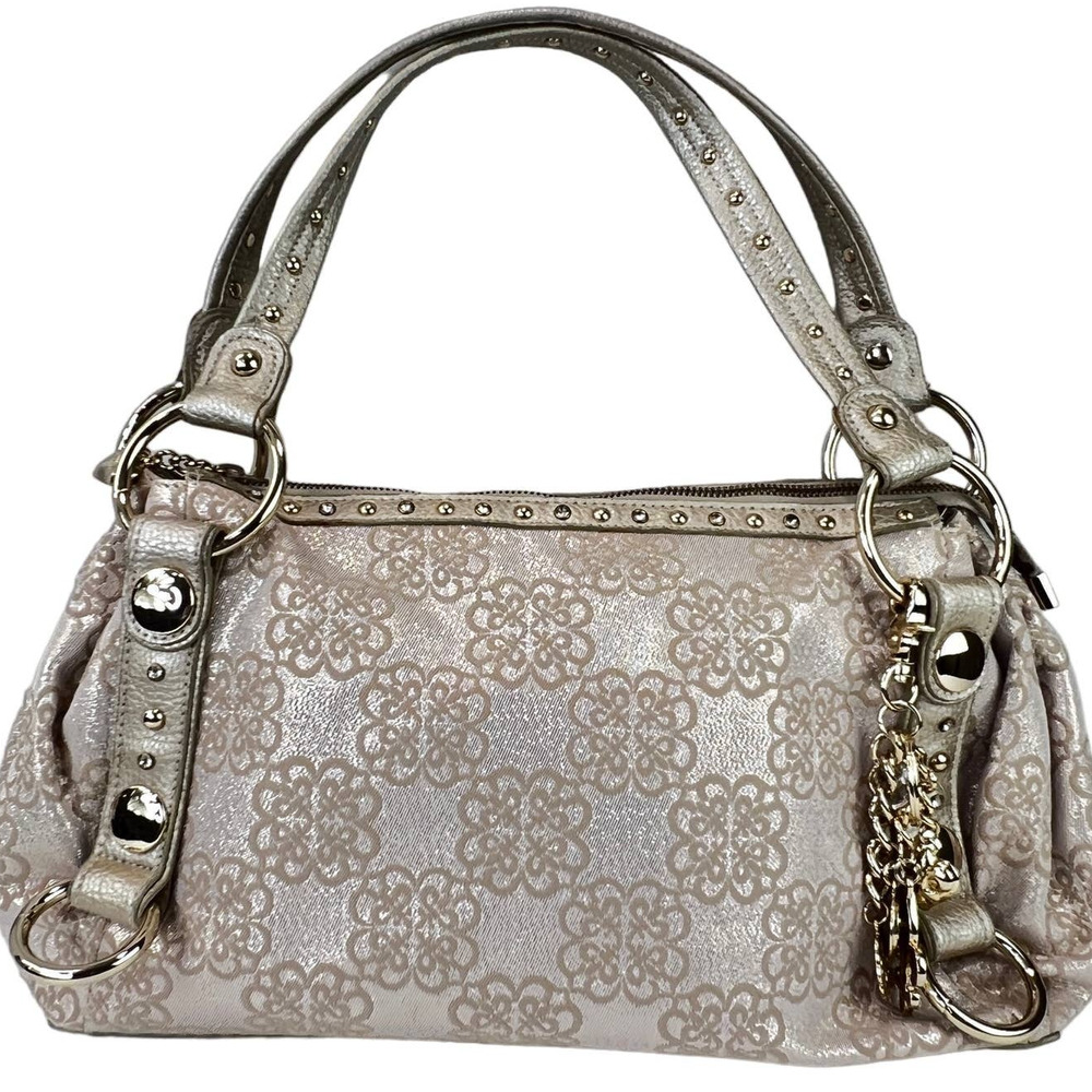 Kathy Van Zeeland Gold and Cream Shoulder Bag